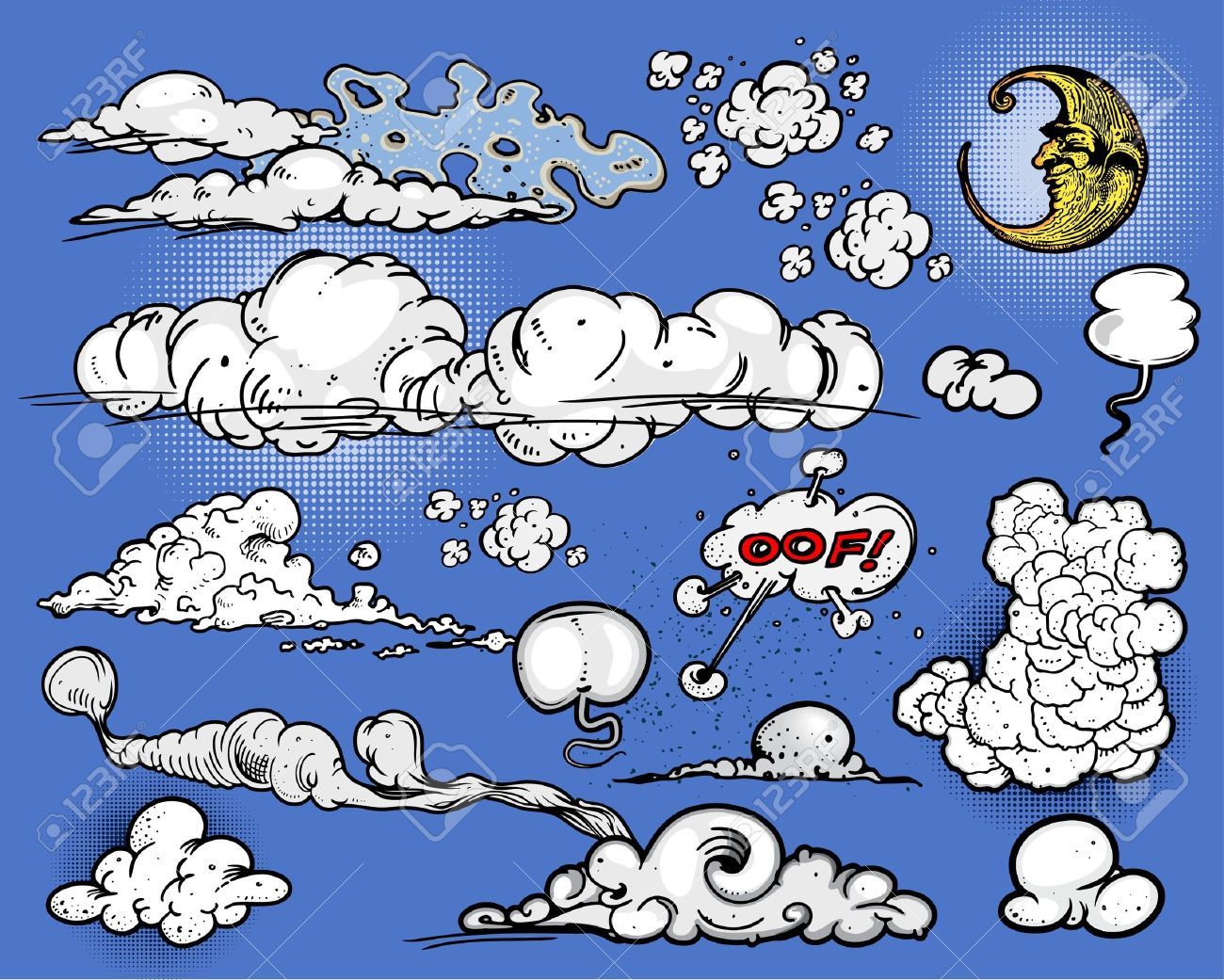 1300x1041 Stock Vector Cigar Smoke And Clouds In Cartoon Clouds