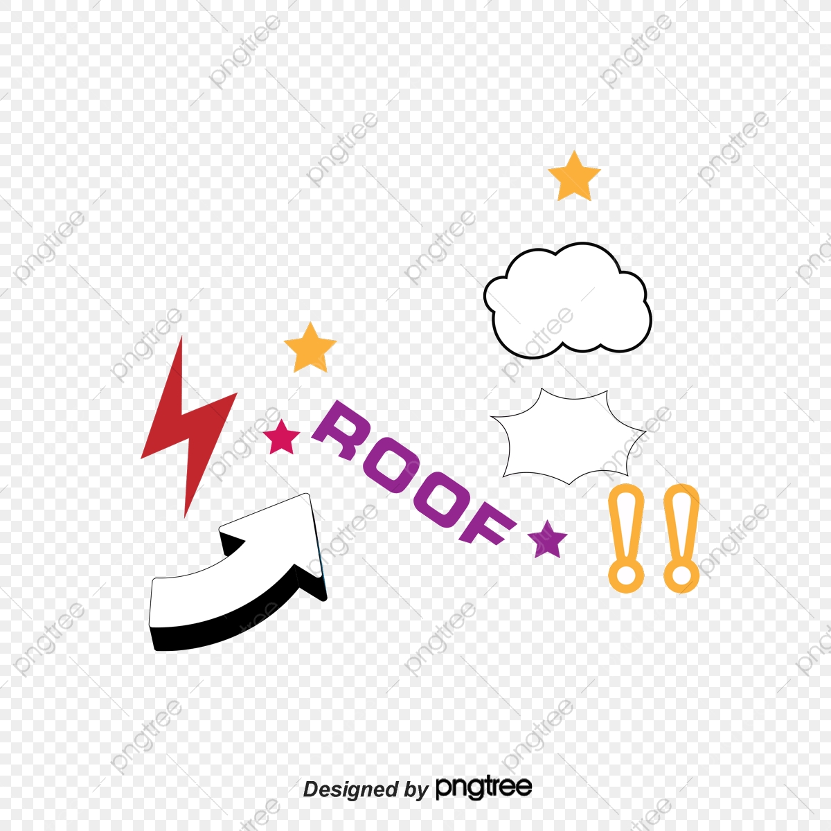 1200x1200 Cartoon Vector Smoke Lightning Arrow Star, Cartoon Vector, Smoke
