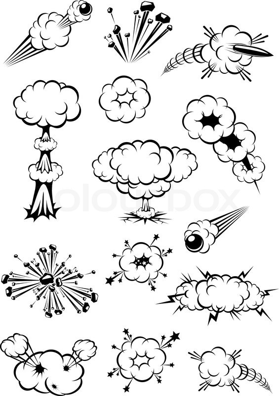 565x800 Cartoon Black And White Explosions Of Stock Vector Colourbox