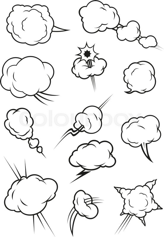 553x800 Cartoon Cloud Icons In Comic Book Stock Vector Colourbox