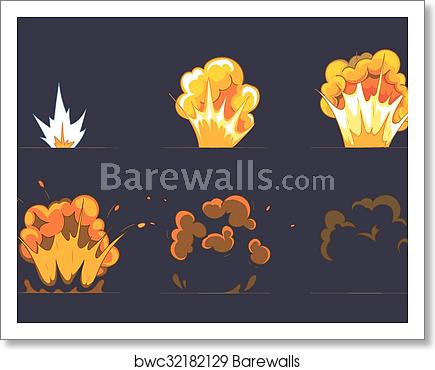 435x370 Cartoon Explosion Effect With Smoke Vector Animation Frames