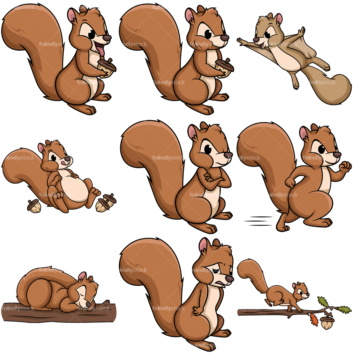 1200x1200 Cute Squirrel Cartoon Clipart Collection