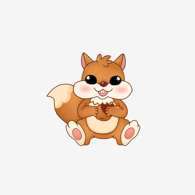 640x640 Eating Pine Cone Cute Cartoon Squirrel Vector Material, Cute