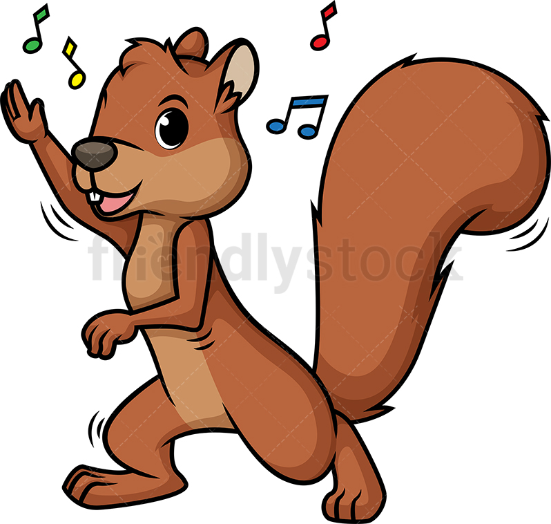 798x758 Squirrel Dancing Cartoon Clipart Vector