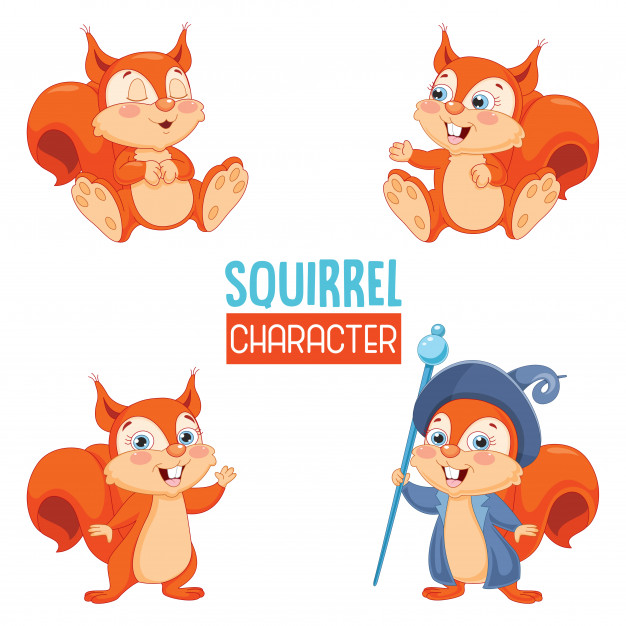 626x626 Vector Illustration Of Cartoon Squirrel Vector Premium Download