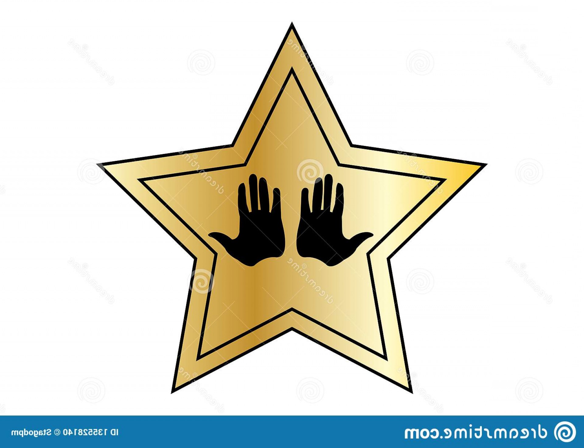 1920x1473 Hollywood Golden Star Handprints White Background Cartoon Vector