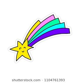 260x280 Little Funny Shooting Star Vector Sticker Cute Illustration