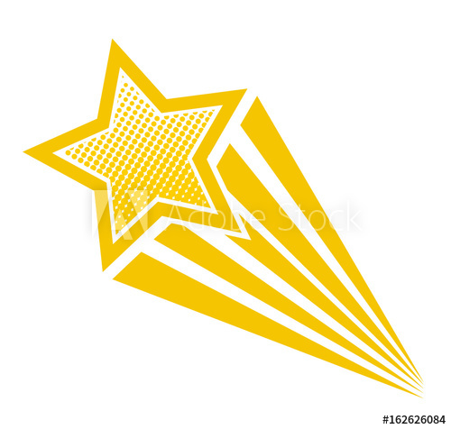 500x476 Retro Cartoon Pop Art Comic Style Shooting Star Vector