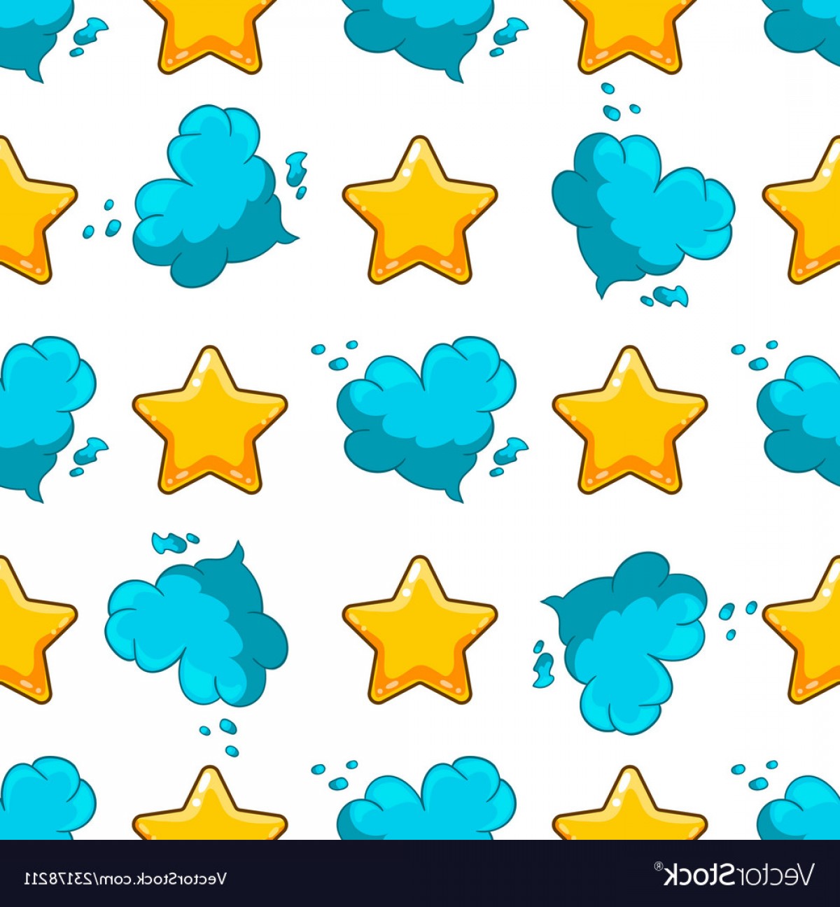 1200x1296 Seamles Pattern With Cartoon Cloud And Star Vector Newwaysys