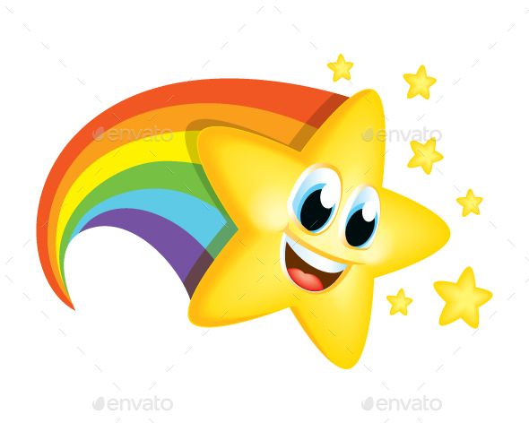 590x472 Cartoon Star With Rainbow Tail