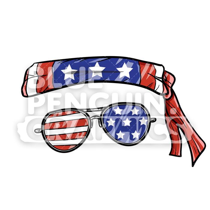 Cool Usa Bandana And Sunglasses Vector Cartoon Clipart 700x700 Cool Usa Bandana And Sunglasses Vector Cartoon Clipart