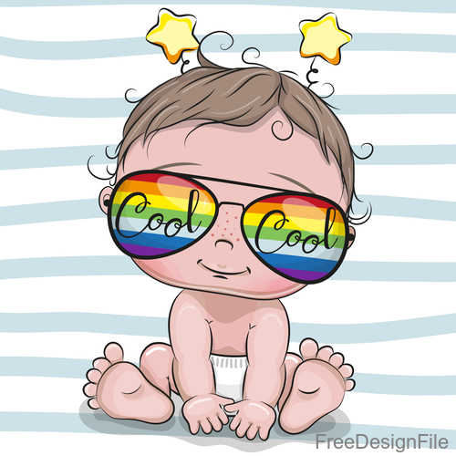 Cartoon Cute Baby With Sunglasses Vector Free Download 500x500 Cartoon Cute Baby With Sunglasses Vector Free Download