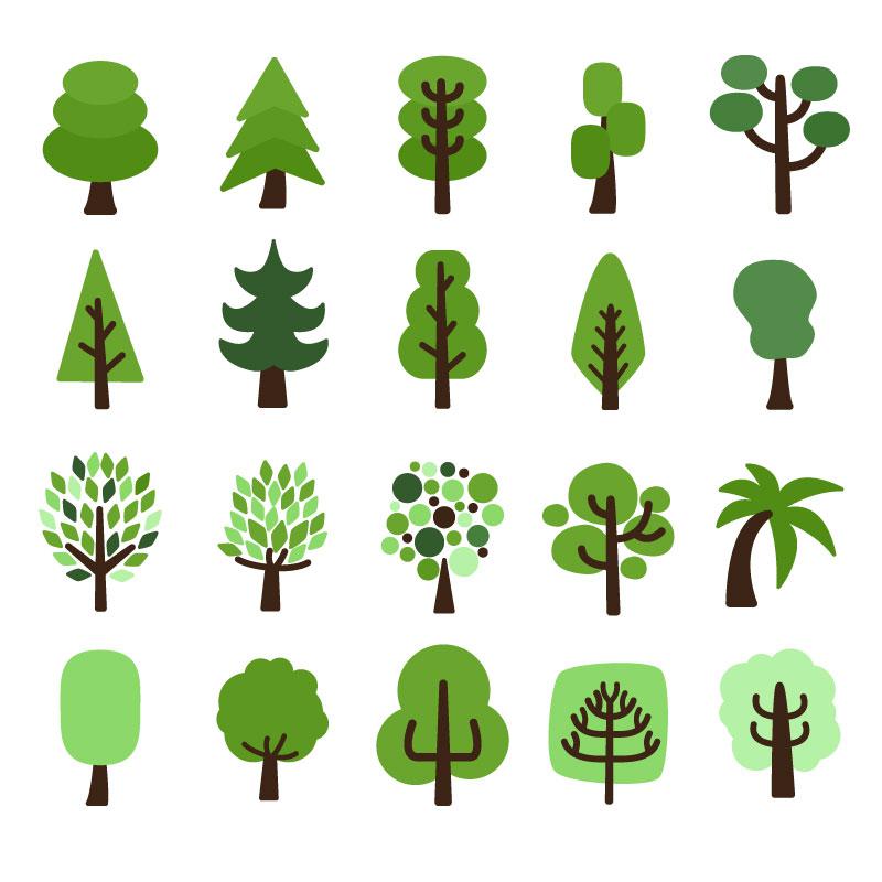 Cartoon Trees Vector Design 800x800 Cartoon Trees Vector Design