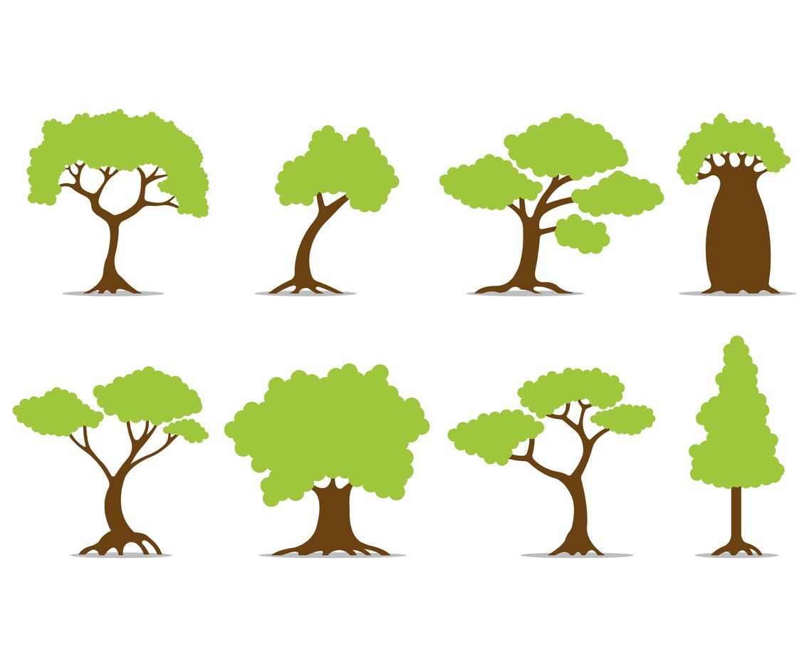 Set Of Tree Vector Icons Vector Art Graphics 1136x936 Set Of Tree Vector Icons Vector Art Graphics