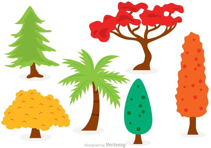 Cartoon Trees Vector Set 700x490 Cartoon Trees Vector Set