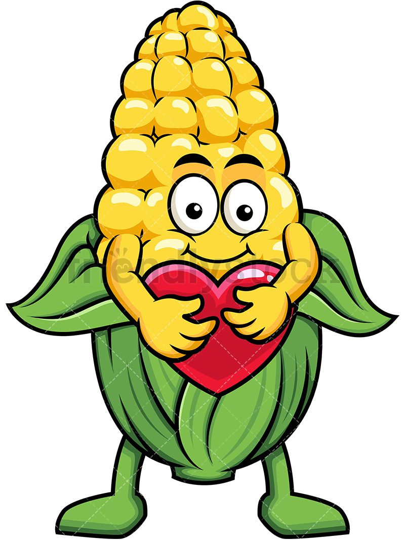 800x1067 Corn Mascot Hugging Heart Icon Medical Clipart Fruit Vector