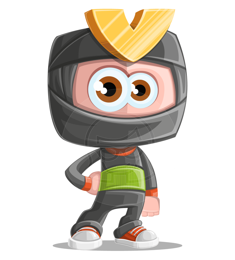 957x1060 Cute Ninja Cartoon Vector Character Aka Arata Graphicmama