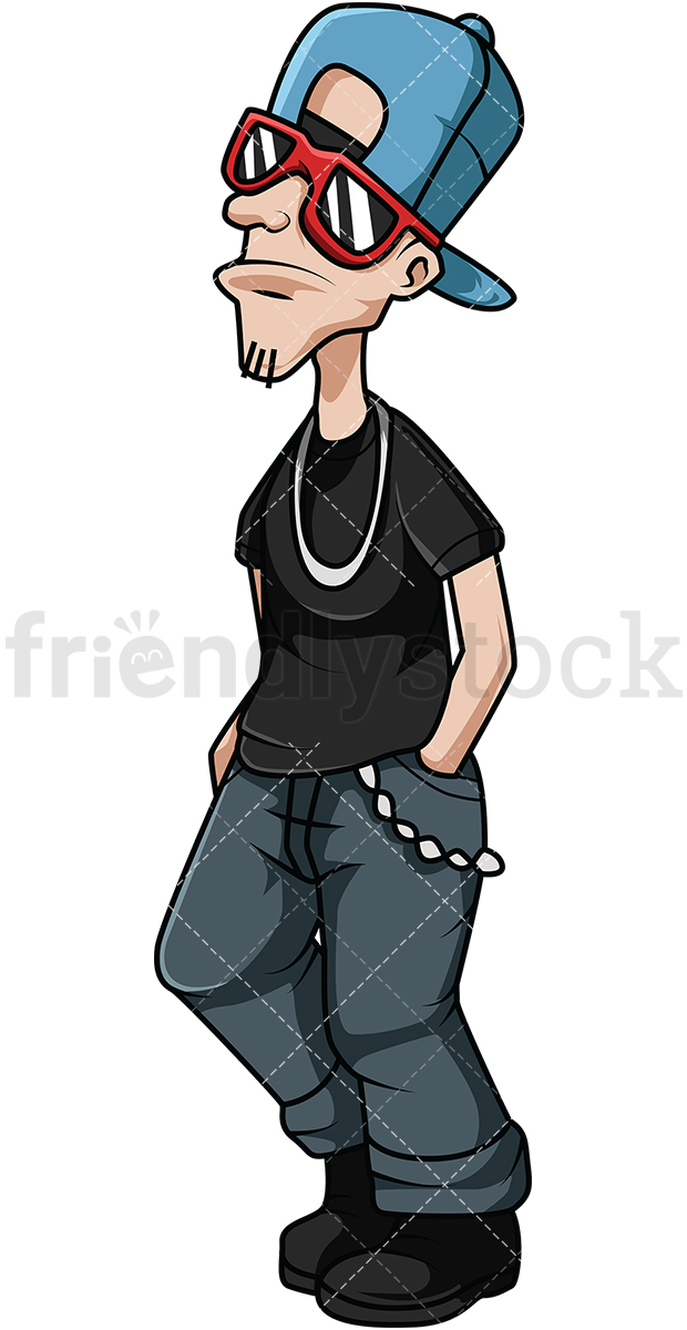 620x1200 Man Dressed In Swag Style Fashion Cartoon Vector Clipart