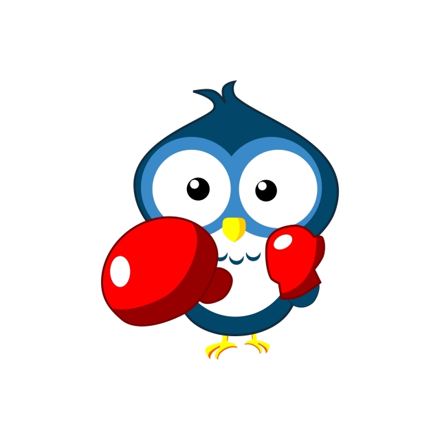 640x640 Owl Punch Cartoon Vector Graphic, Owl, Punch, Boxing Png