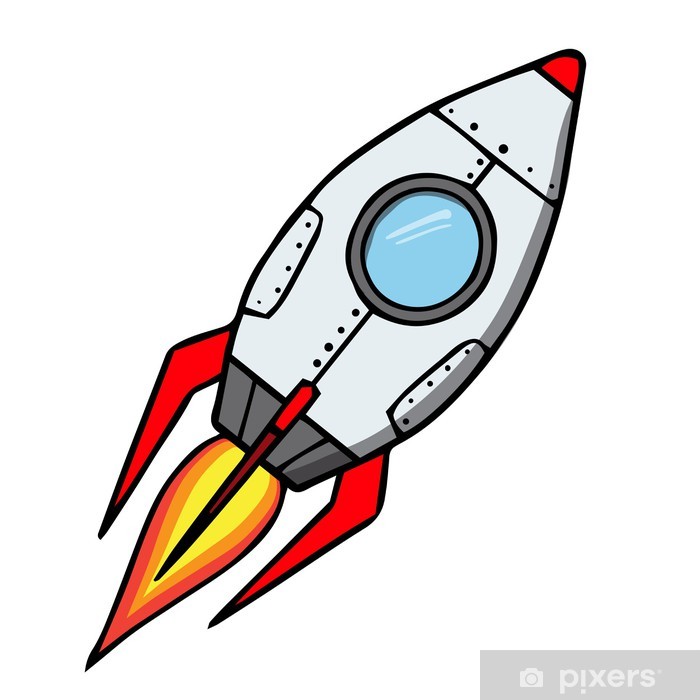 700x700 Space Rocket Cartoon Vector Illustration Wall Mural Pixers