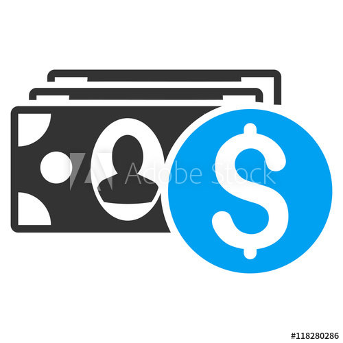 500x500 Cash Icon Vector Style Is Bicolor Flat Iconic Symbol With Rounded