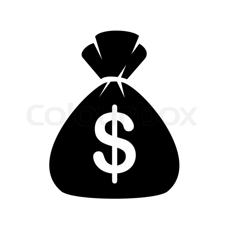 800x800 Money Bag Icon On White Background Stock Vector Colourbox