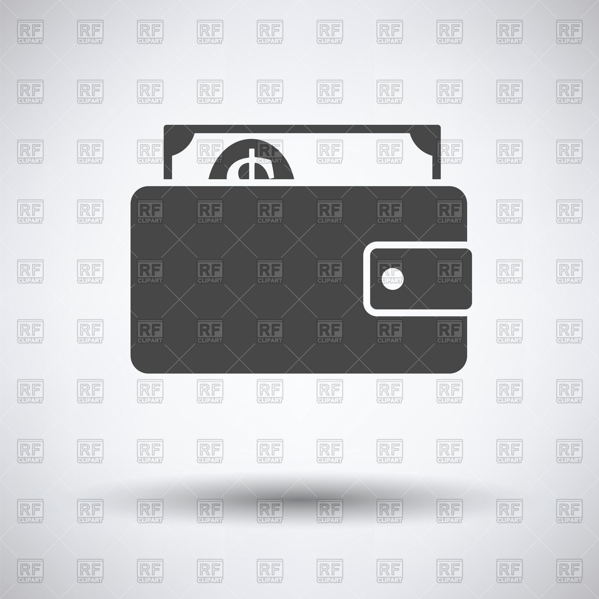 1200x1200 Wallet With Cash Icon On A Gray Background Vector Image