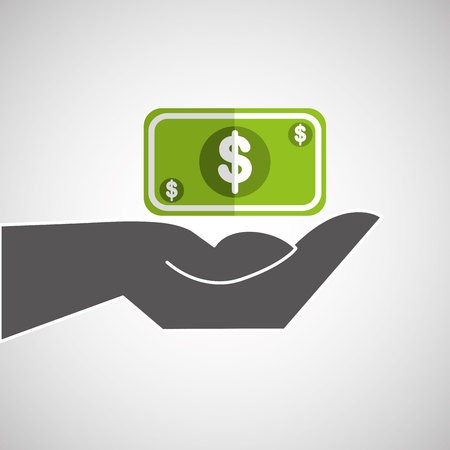 450x450 Hand Holding A Cash Icon, Vector Illustration Royalty Free Vector