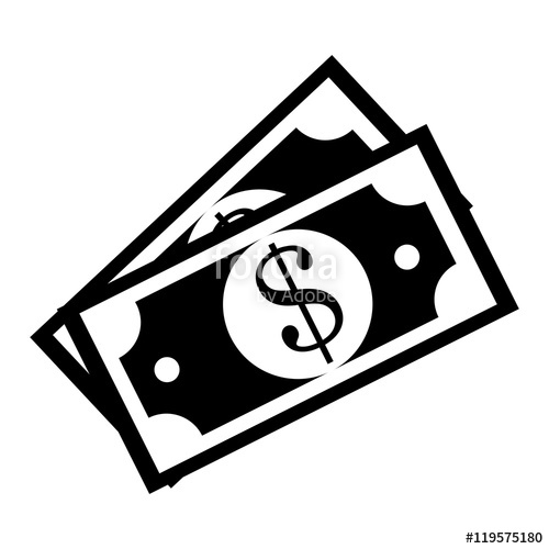 500x500 Money Bills Cash Isolated Icon Vector Illustration Stock