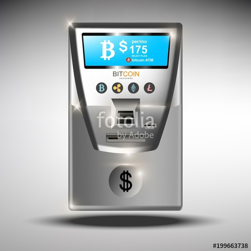 500x500 Atm Bitcoins Cash Machine Vector Illustration Crypto Currency