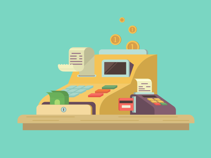 700x525 Cash Register Flat Illustration