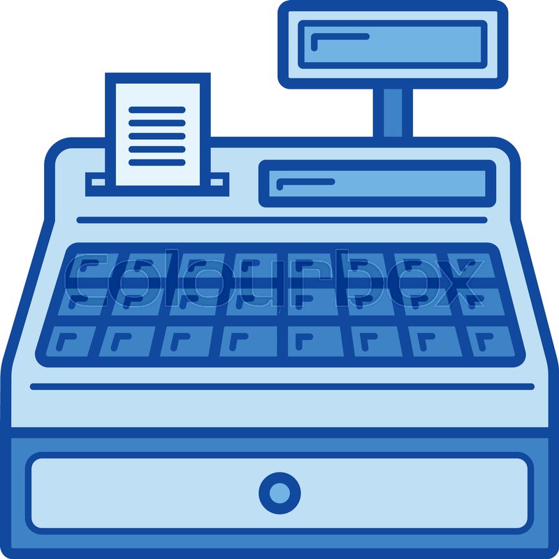 800x800 Cash Register Vector Line Icon Stock Vector Colourbox