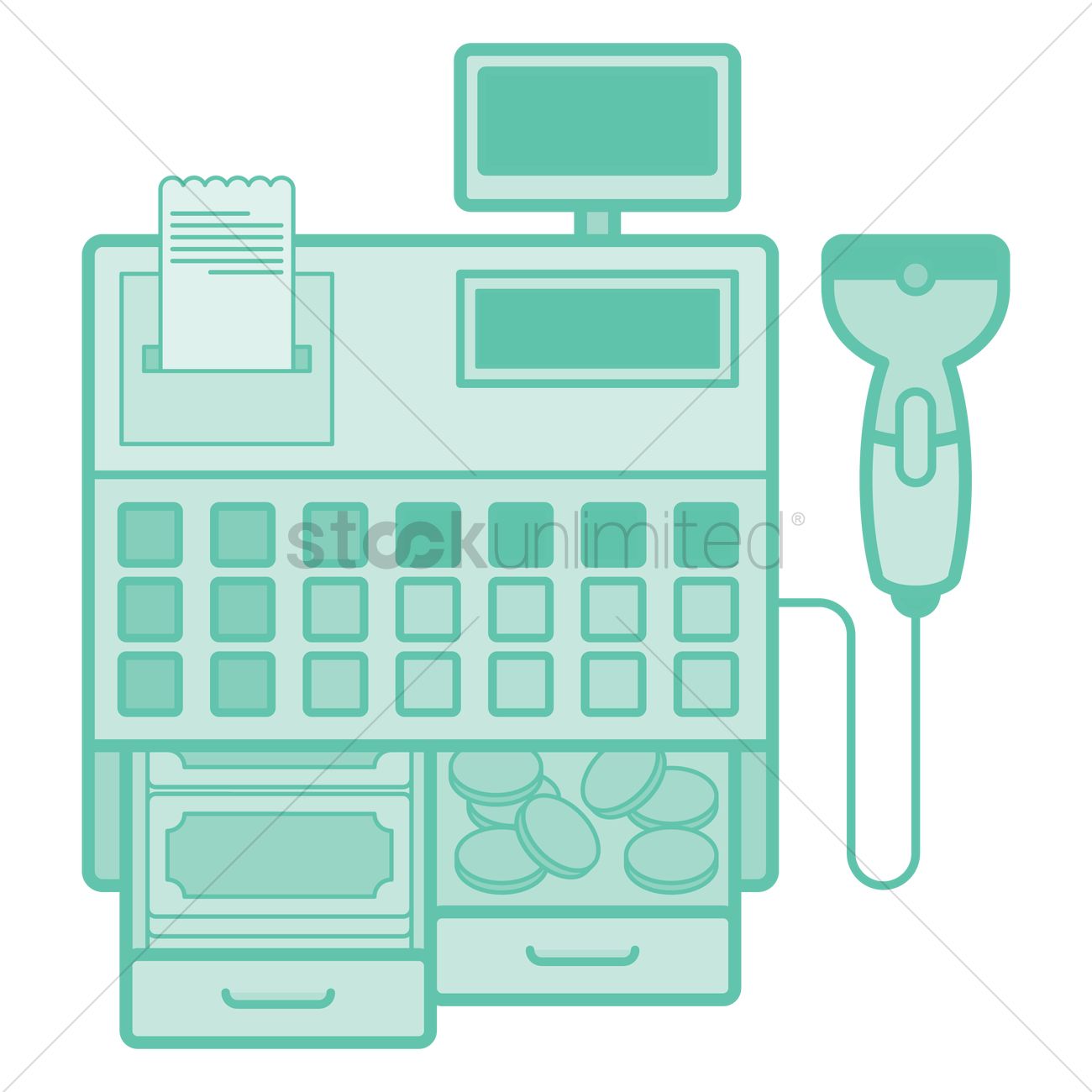 1300x1300 Free Cash Register Vector Image