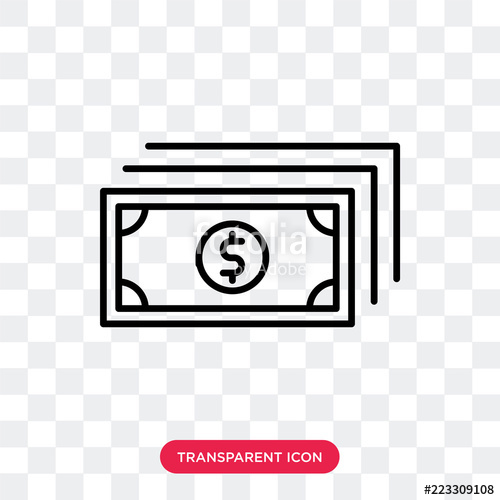 500x500 Cash Vector Icon Isolated On Transparent Background, Cash Logo