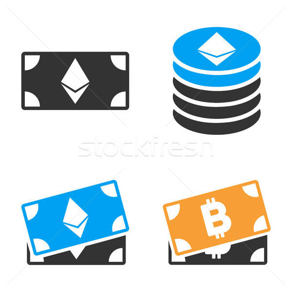 600x600 Cryptocurrency Cash Vector Icon Set Vector Illustration Victor