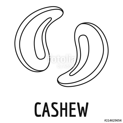 500x500 Cashew Icon Outline Illustration Of Cashew Vector Icon For Web