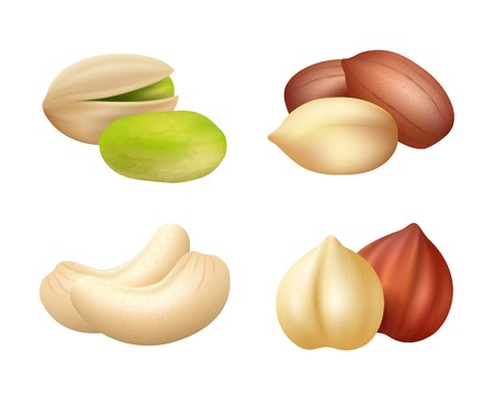 450x360 Nuts Realistic Mixed Seeds Dry Food Dried Cashew Vector Pictures