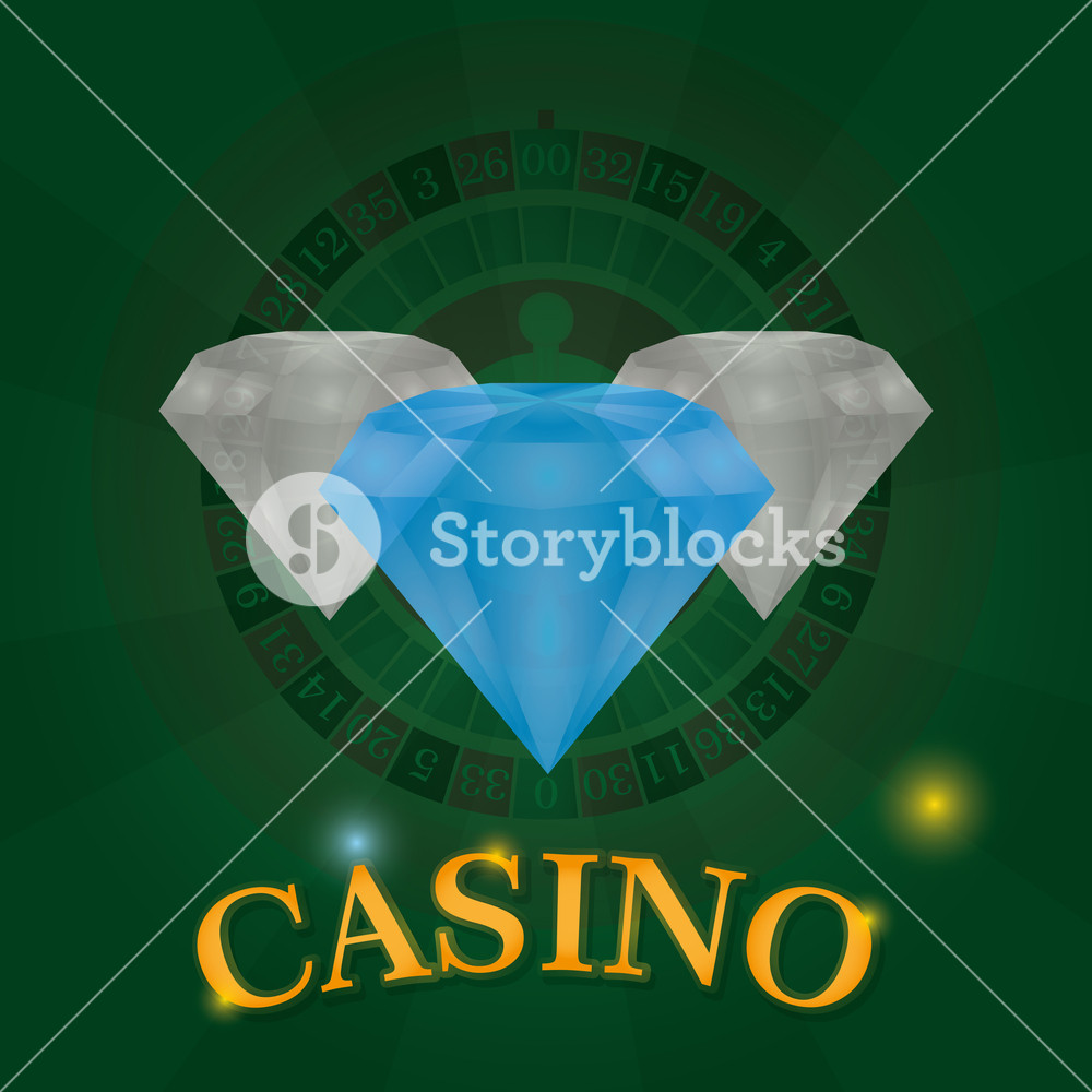 1000x1000 Casino Luxury Diamonds Over Green Background Vector Illustration