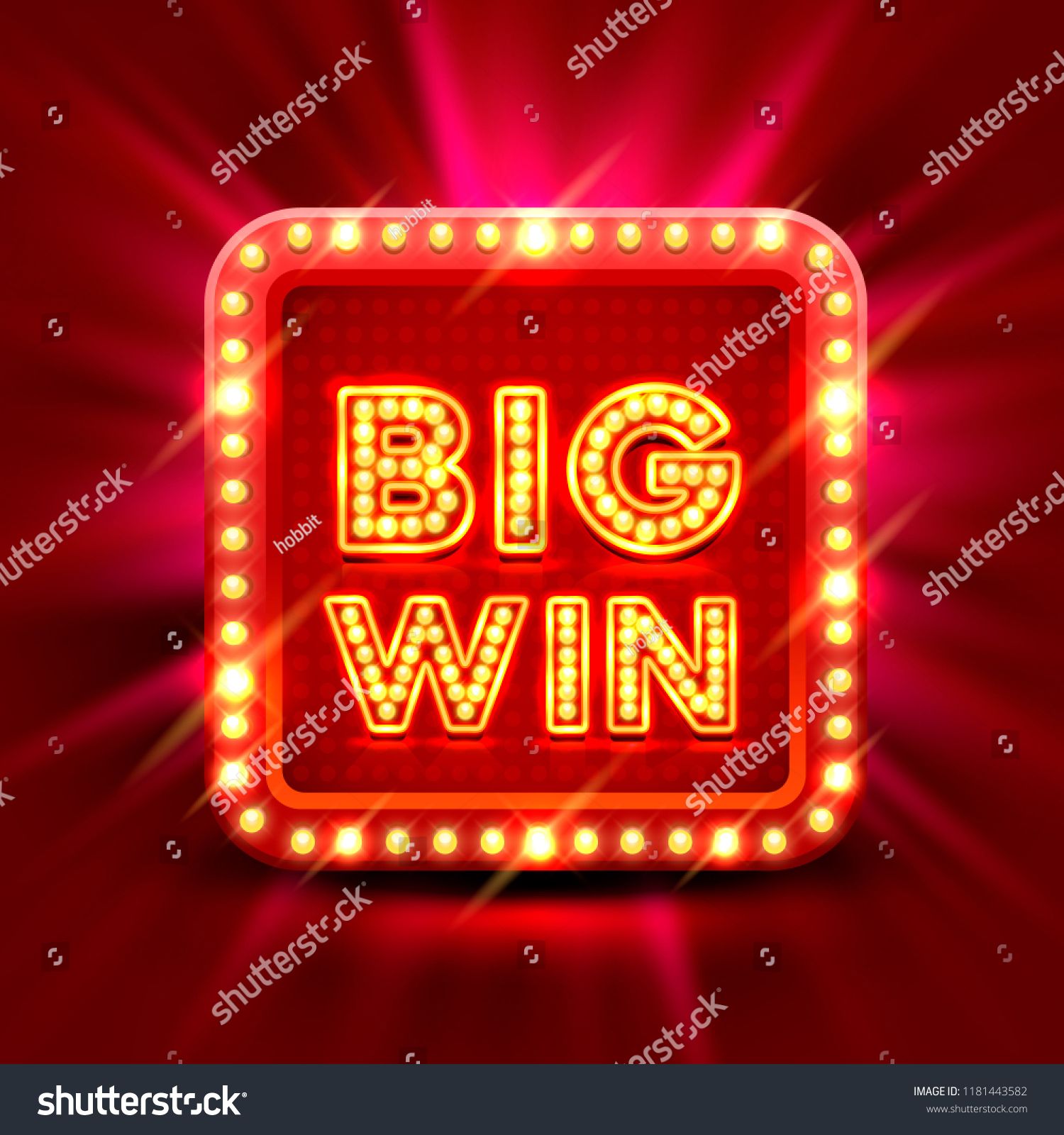 1500x1600 Big Win Slots Banner Casino On The Red Background Vector