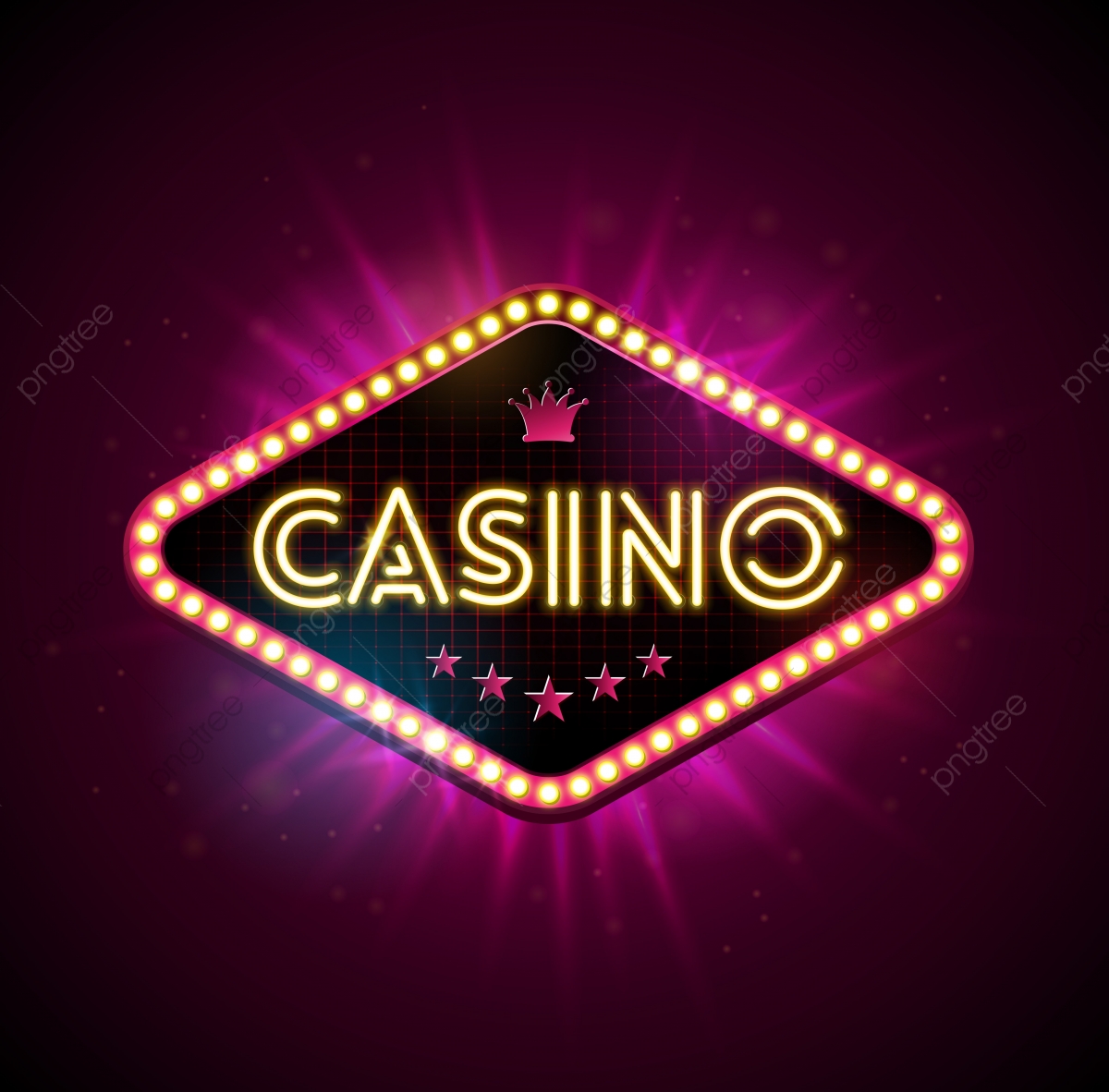 1200x1182 Casino Illustration With Shiny Lighting Display And Neon Light