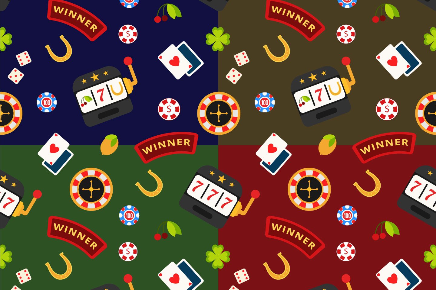 1440x960 Casino Vector Free Seamless Pattern