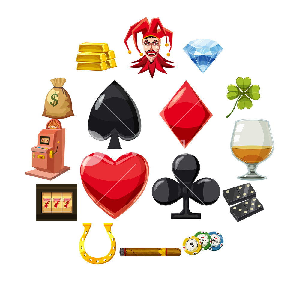 1000x1000 Casino Icons Set Items Symbols Cartoon Illustration Of Casino