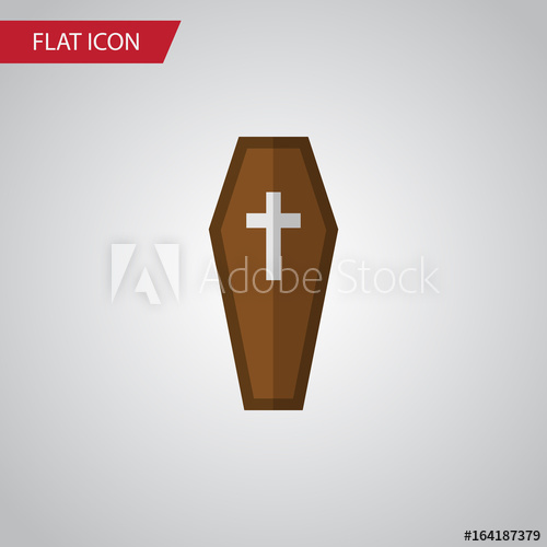 500x500 Isolated Coffin Flat Icon Casket Vector Element Can Be Used