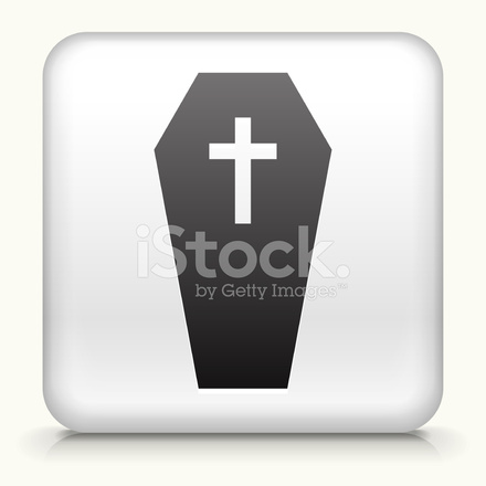 440x440 Square Button With Casket Cross Royalty Free Vector Art Stock
