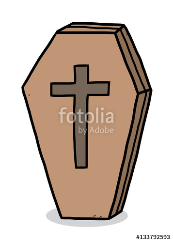 357x500 Wooden Casket Cartoon Vector And Illustration, Hand Drawn Style
