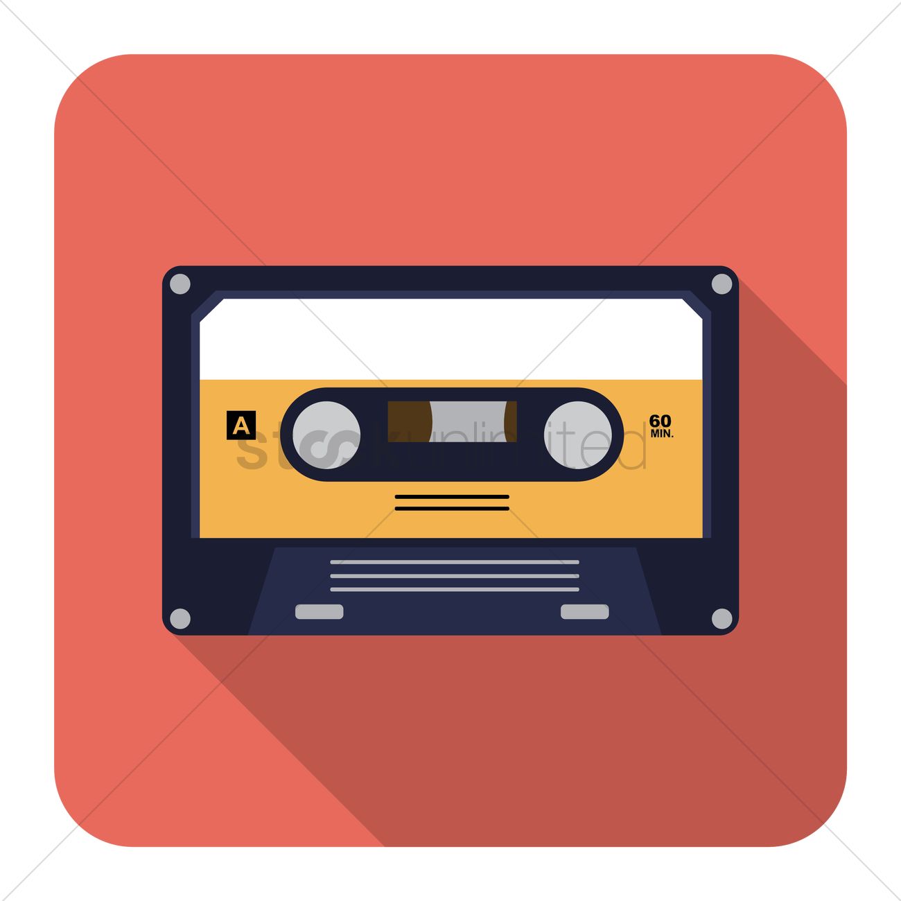Vintage Cassette Tape Vector Image 1300x1300 Vintage Cassette Tape Vector Image