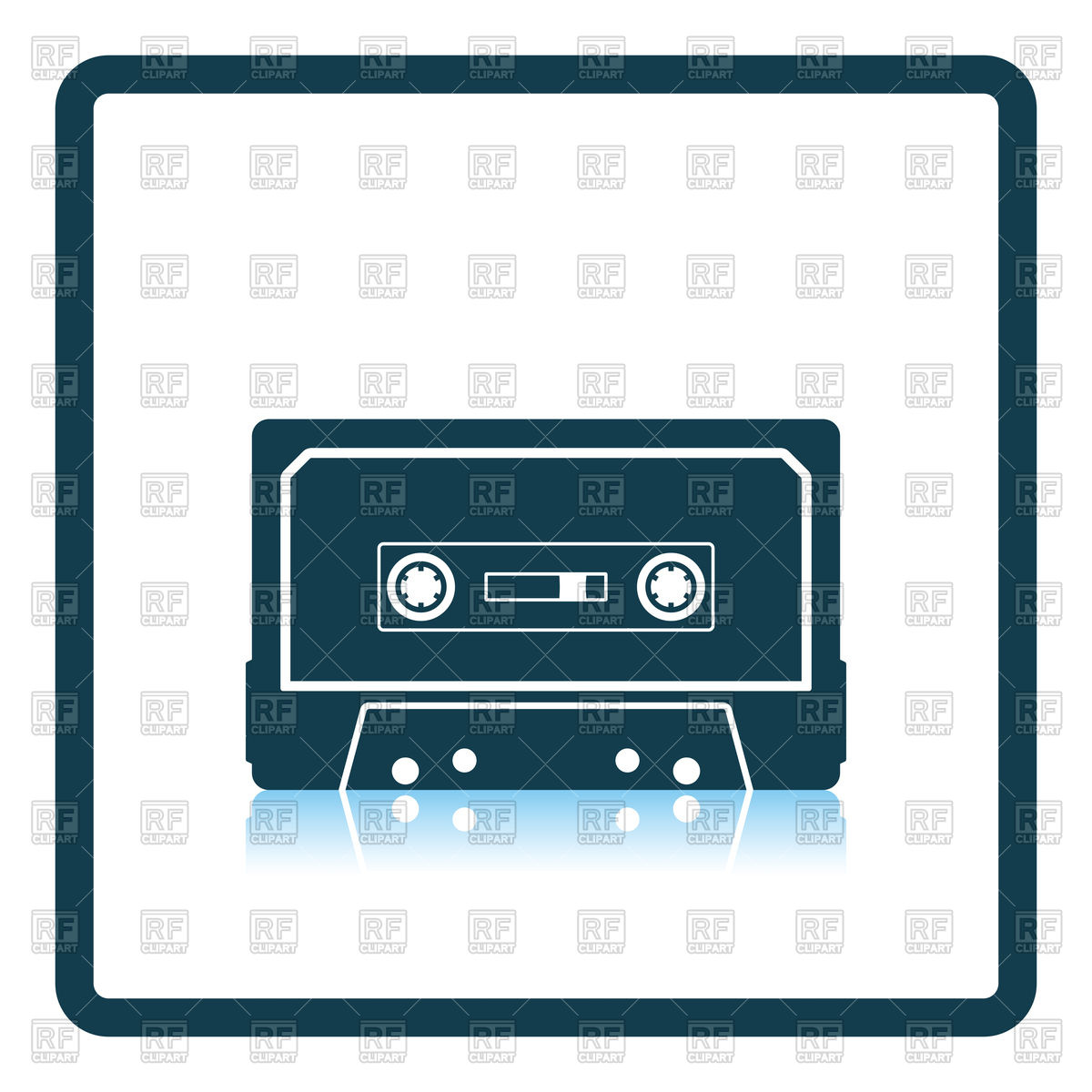 1200x1200 Shadow Reflection Design Of Audio Cassette Vector Image