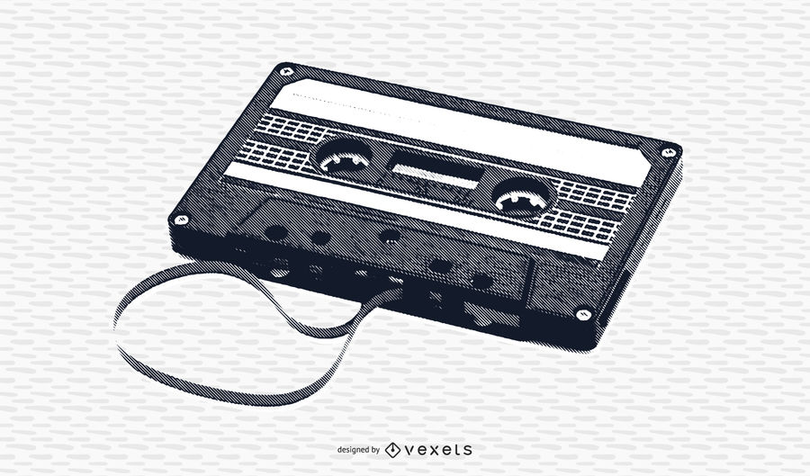 900x529 Vintage Black White Tape Cassette