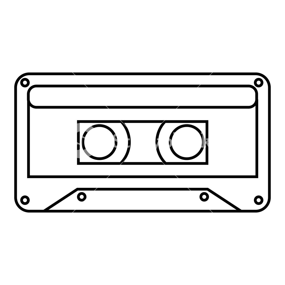 1000x1000 Audio Cassette Icon Outline Illustration Of Audio Cassette Vector