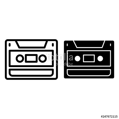 500x500 Audio Cassette Line And Glyph Icon Video Cassette Vector